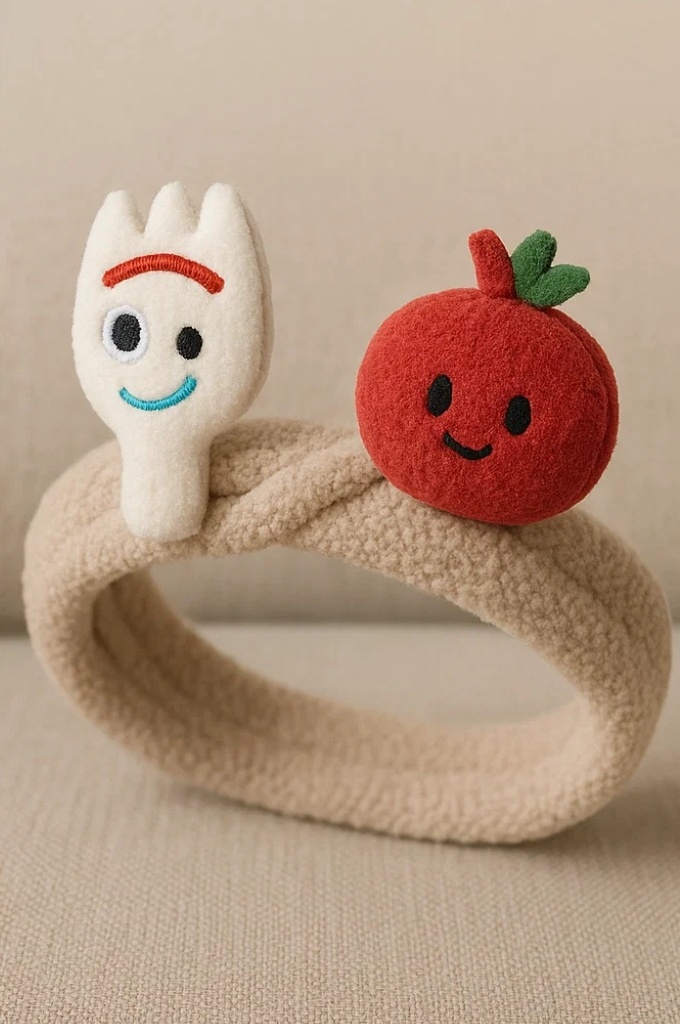 Diadema infantil con diseño de granada y tenedor - accesorio cómodo