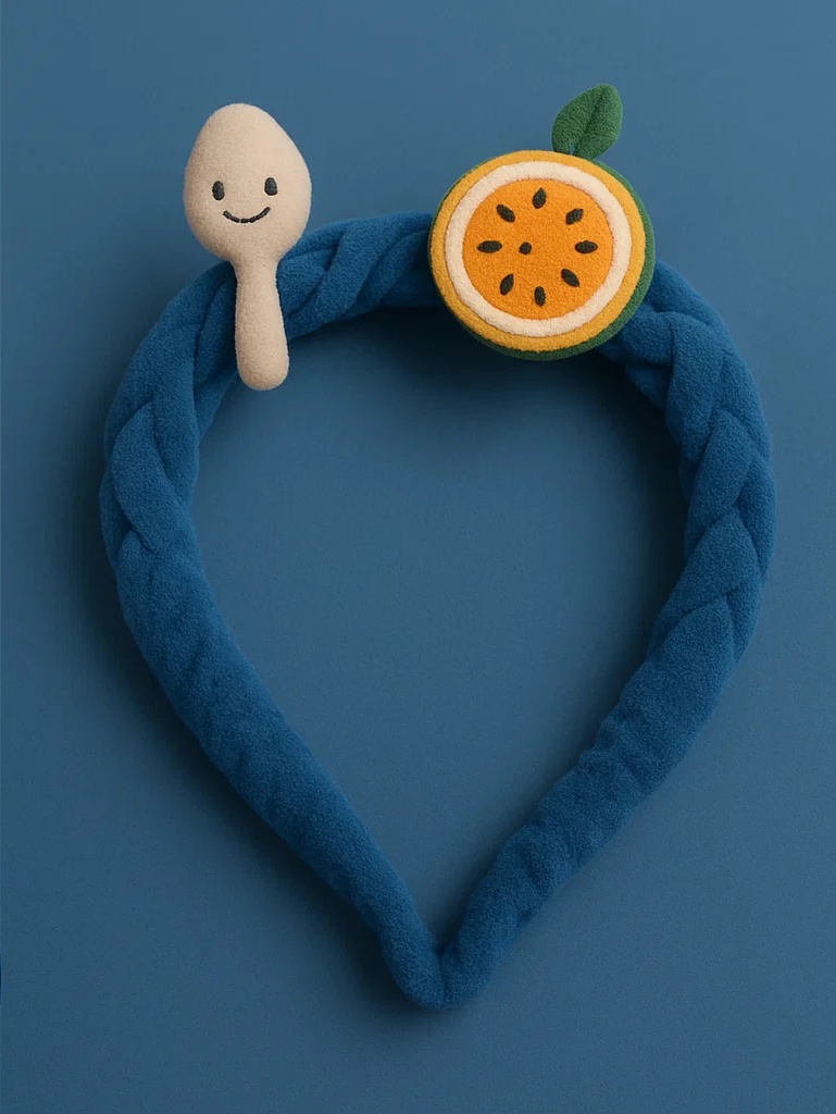 Spoon and Orange Fruit Headband for Babies and Toddlers