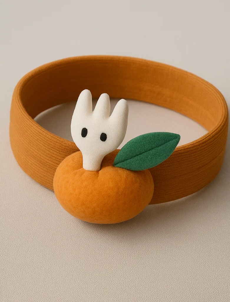 Orange & White Fork Plush Baby Headband – Fresh Pick for Retail Baby Gifts