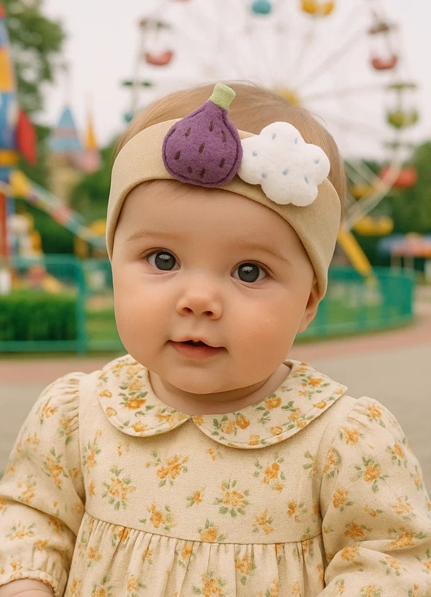 Custom Fig and Cloud Baby Headband – Personalized Design for Your Little One’s Special Moments!