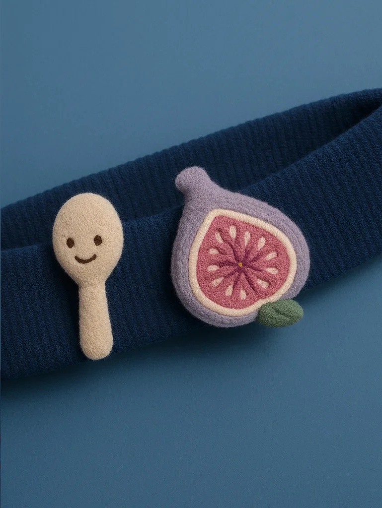 Diadema para bebé con cuchara y higo
