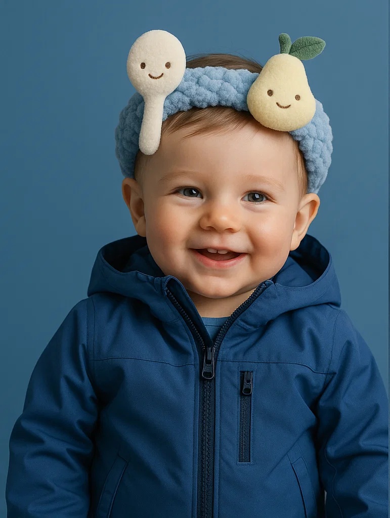 Diadema de bebé con pêra adorable – suave y cómoda