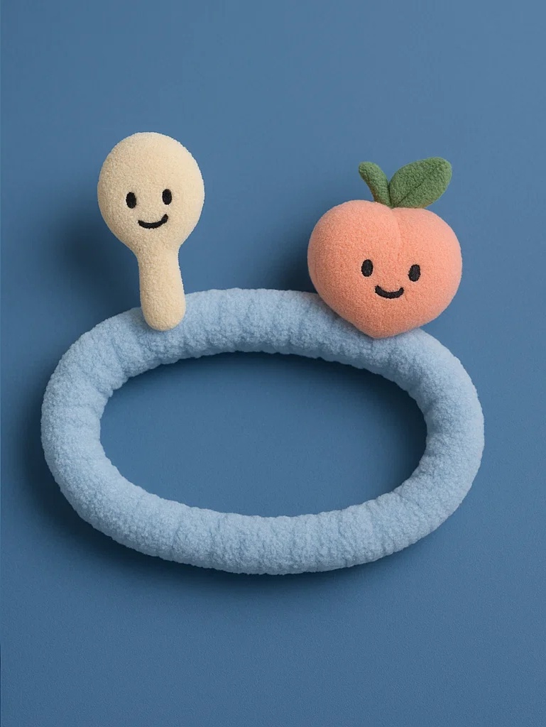 Spoon and Peach Headband for Toddlers