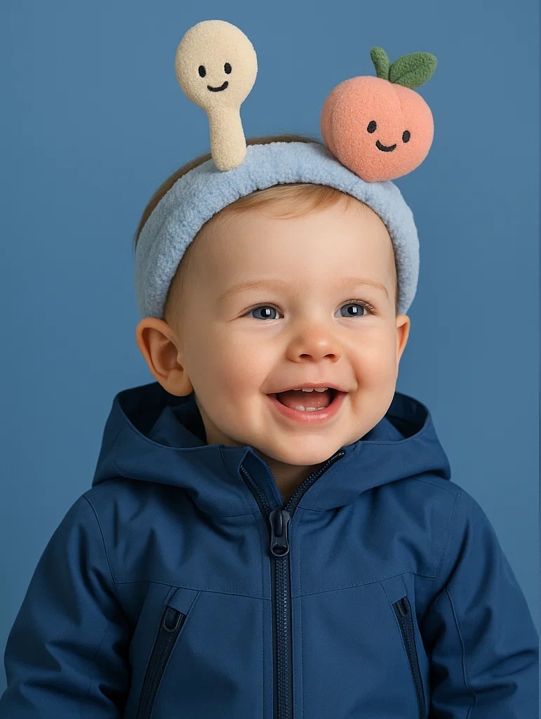 Spoon and Peach Headband for Toddlers