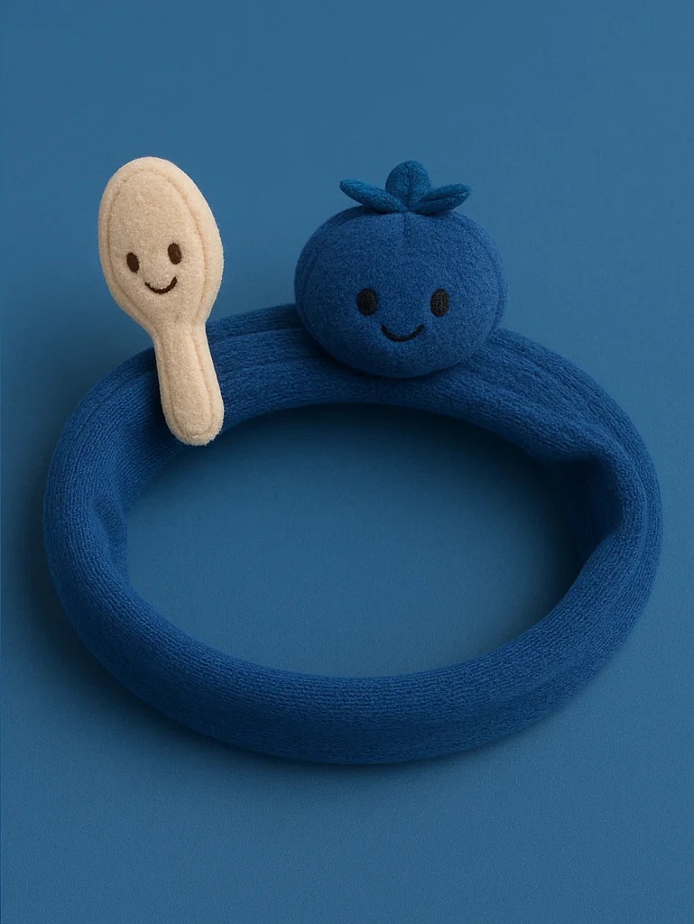 Spoon and Blueberry Headband for Babies