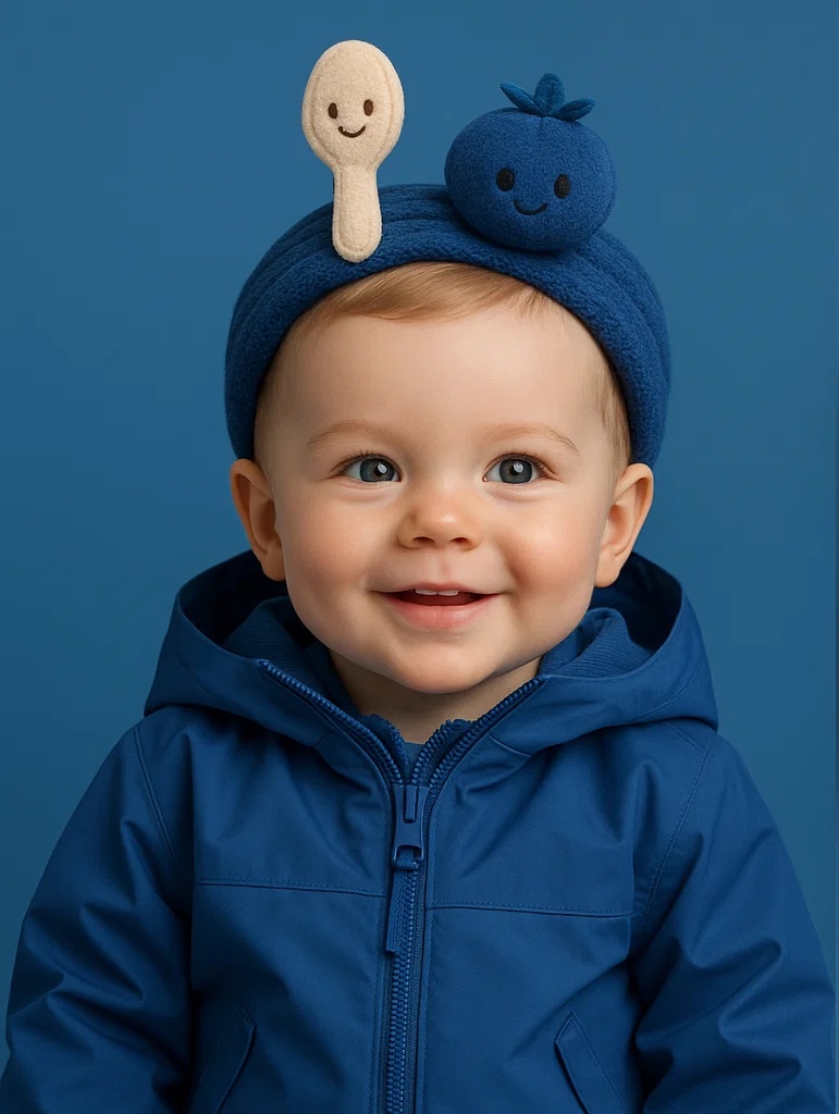 Spoon and Blueberry Headband for Babies