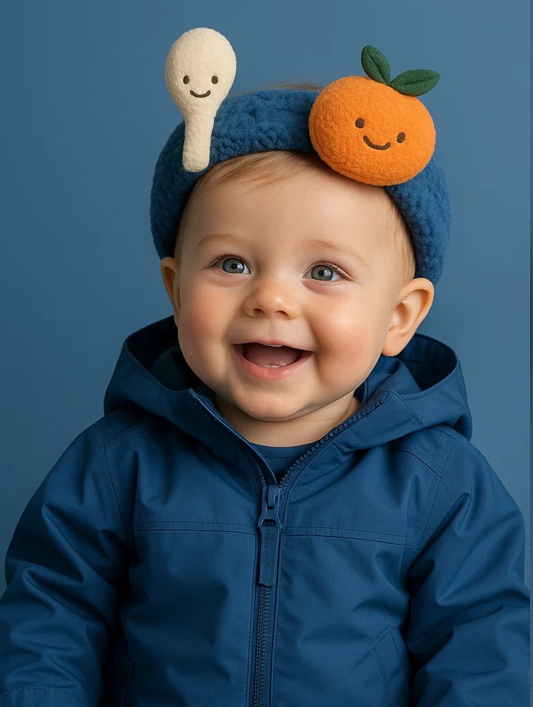 Spoon and Orange Headband for Babies