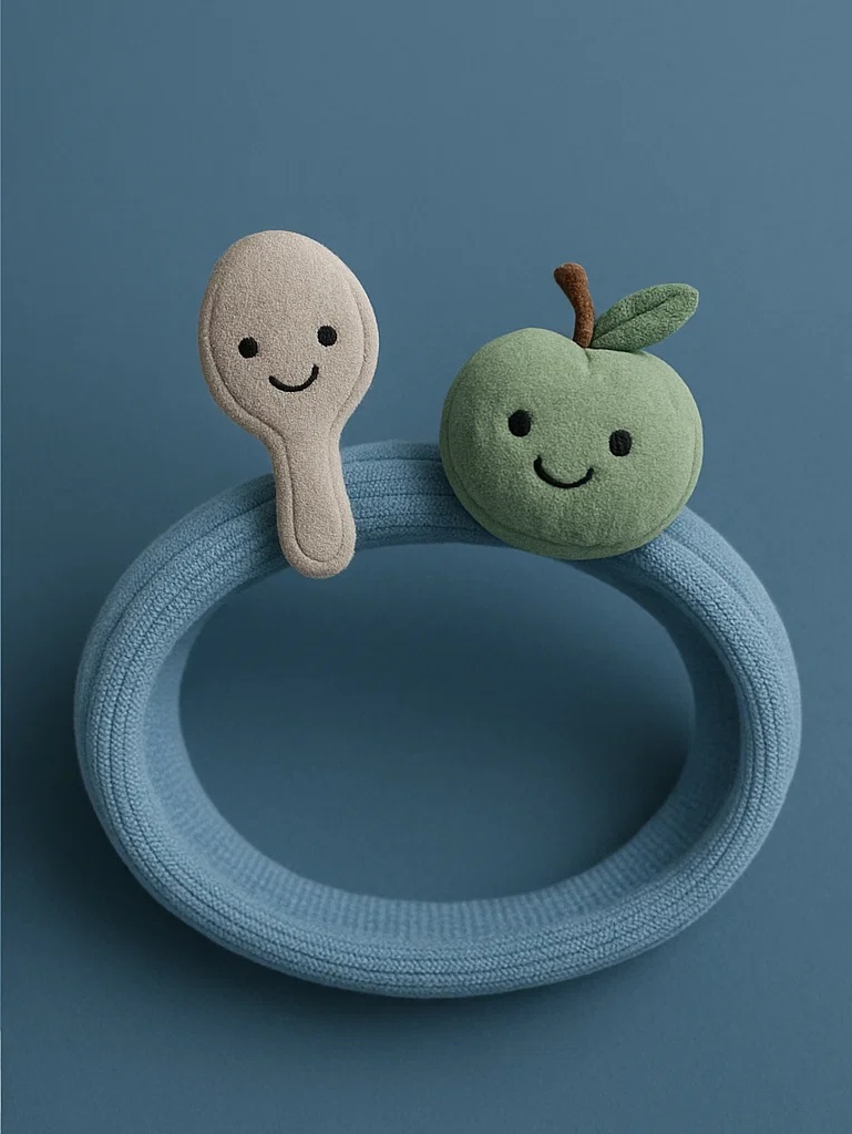 Spoon and Green Apple Headband for Babies