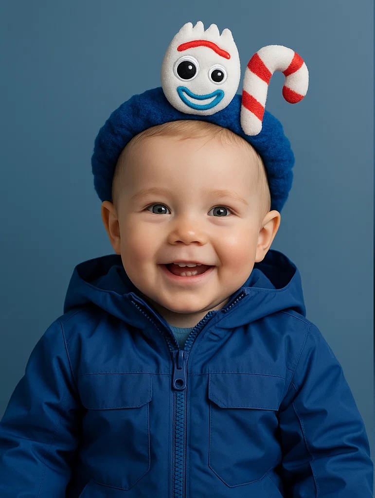 Cute Forky Headband with Candy Cane