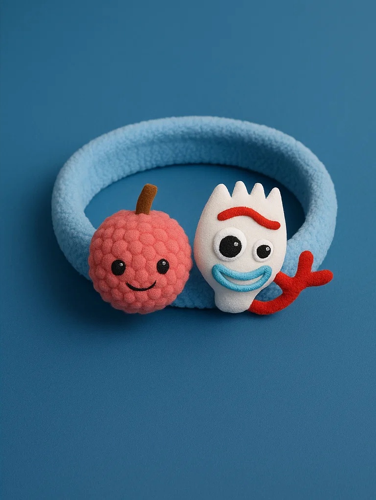 Forky Headband with Raspberry and Cherry