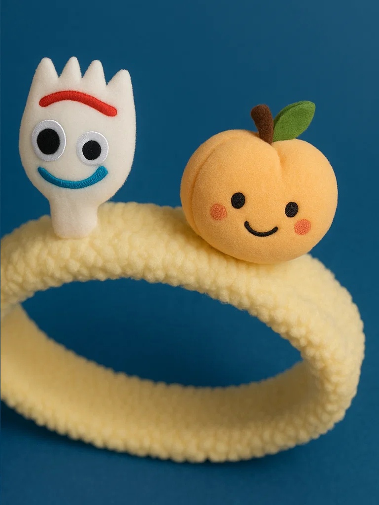 Cute Forky Headband with a Sweet Peach for Babies