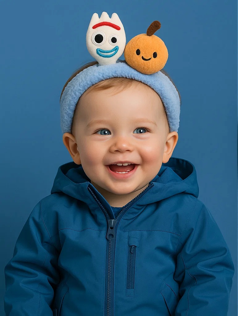 Bright and Fun Forky Headband with a Playful Orange Design