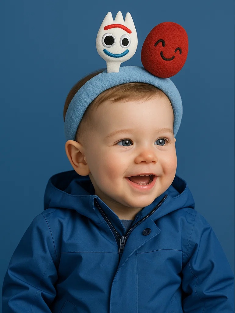 Fun and Charming Forky Headband with a Vibrant Red Balloon