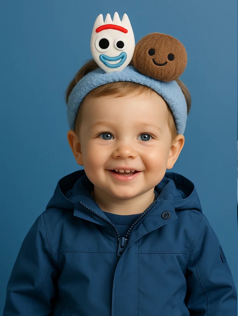 Adorable Forky Headband with a Tasty Brown Cookie for Babies