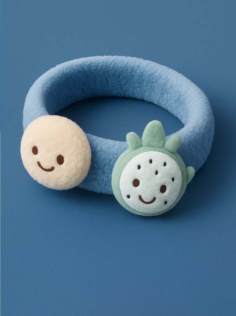 Forky Headband with Smiling Peach and Pineapple for Babies