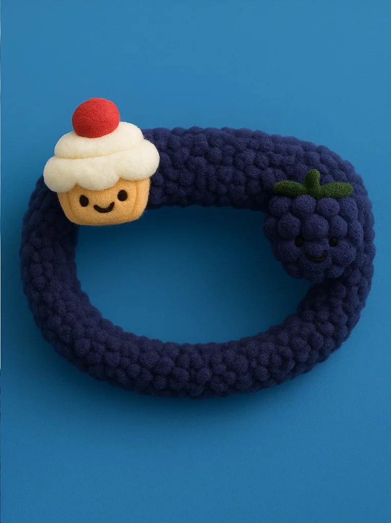 Forky Headband with Cupcake and Blackberry for Babies