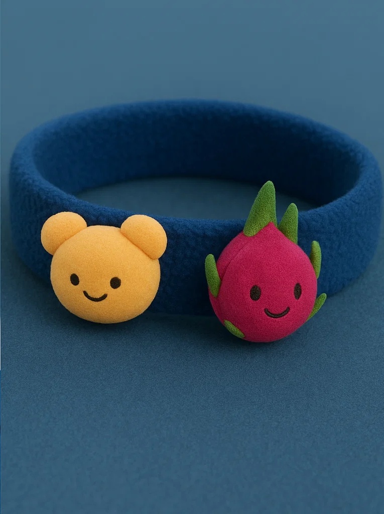 Forky Headband with Bear and Dragonfruit for Babies