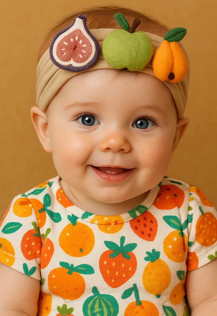 Fruit Festival on Your Baby’s Head – Fig, Green Apple, and Loquat Plush Baby Headband!