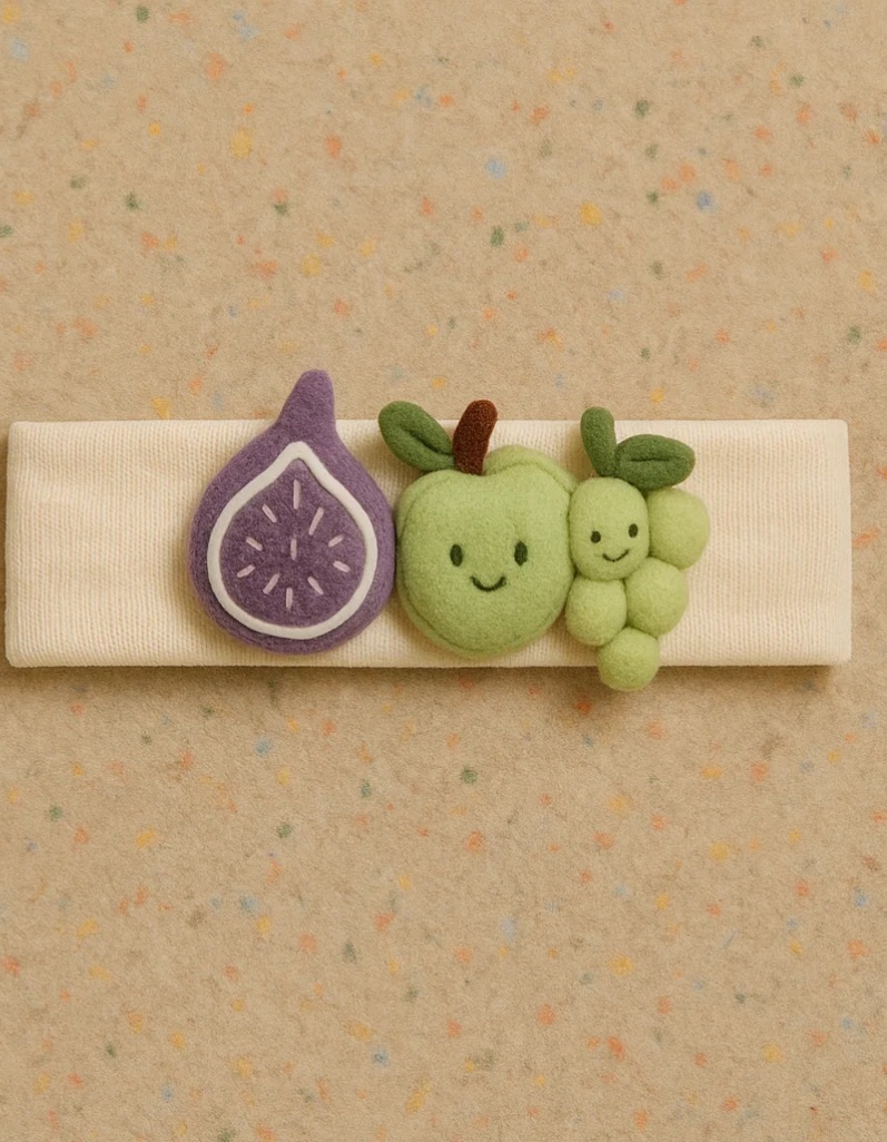 Fresh and Fruity on Your Baby’s Head – Fig, Green Apple, and Green Grape Plush Baby Headband!