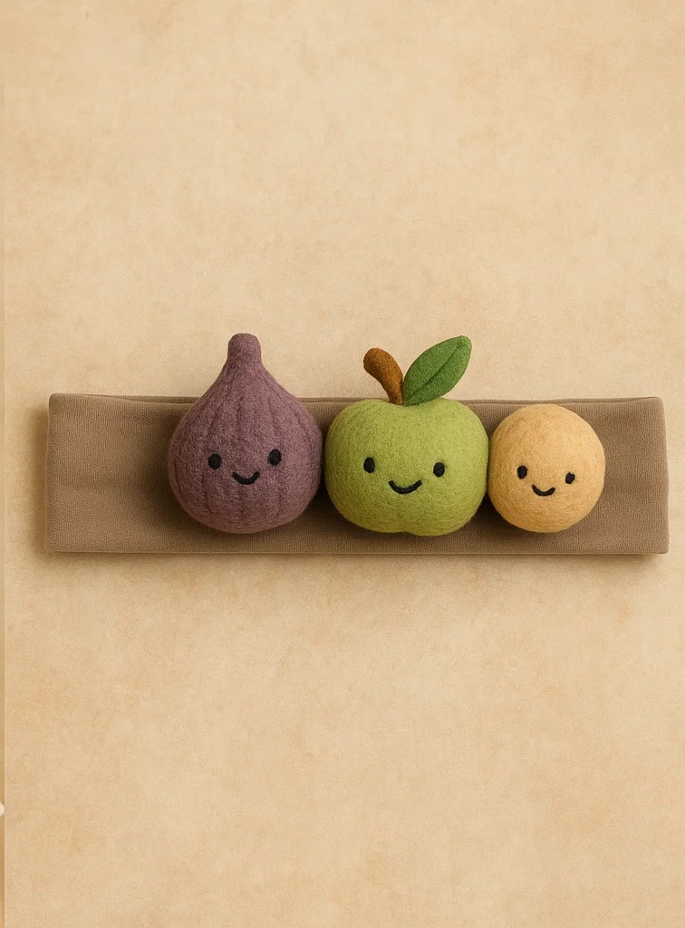 Fruit Salad on Your Baby’s Head – Fig, Green Apple, and Longan Plush Baby Headband!