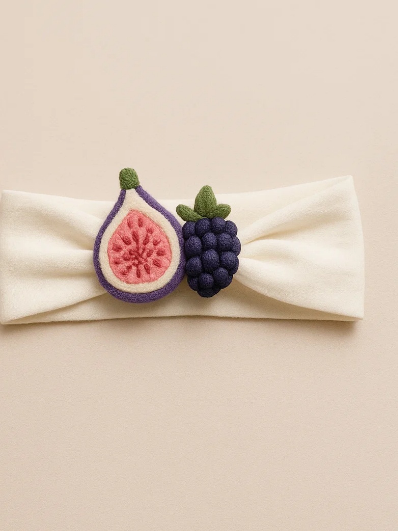 Baby Headband with Fig and Mulberry Plush Toys