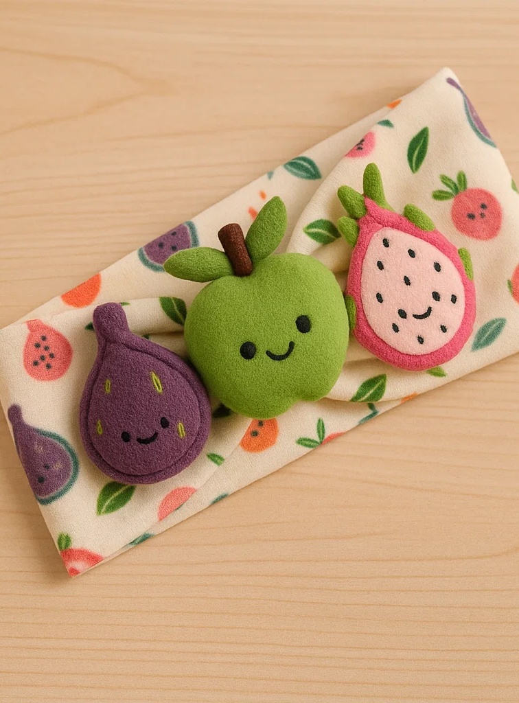 Fruity Fun on Your Baby’s Head – Fig, Green Apple, and Dragon Fruit Plush Baby Headband!