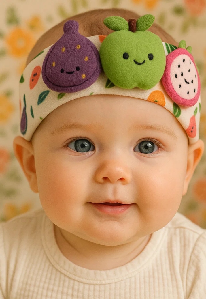 Fruity Fun on Your Baby’s Head – Fig, Green Apple, and Dragon Fruit Plush Baby Headband!