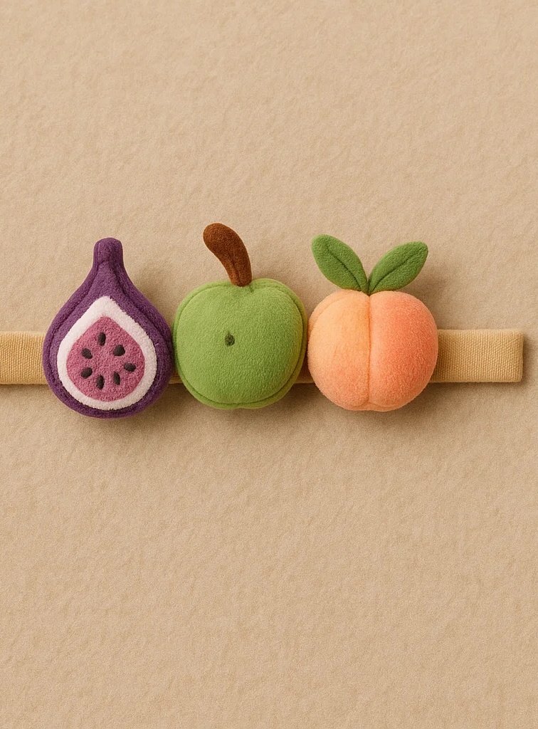 Fruity Fun on Your Baby’s Head – Fig, Green Apple, and Peach Plush Baby Headband!