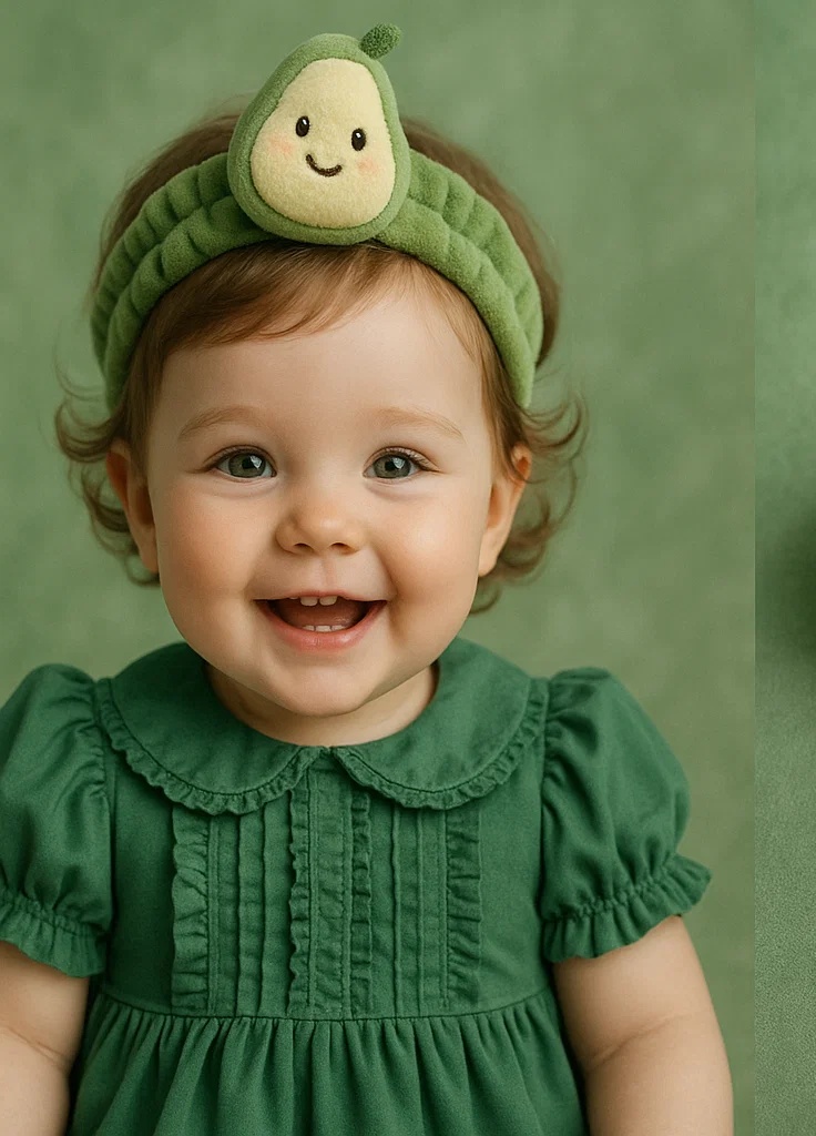 Cute Avocado-Themed Soft Baby Headband