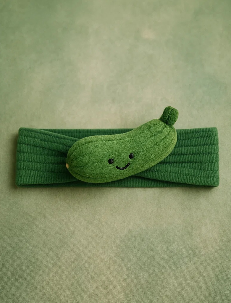 Bandă de păr Star Kirby cu fructe și rochie verde