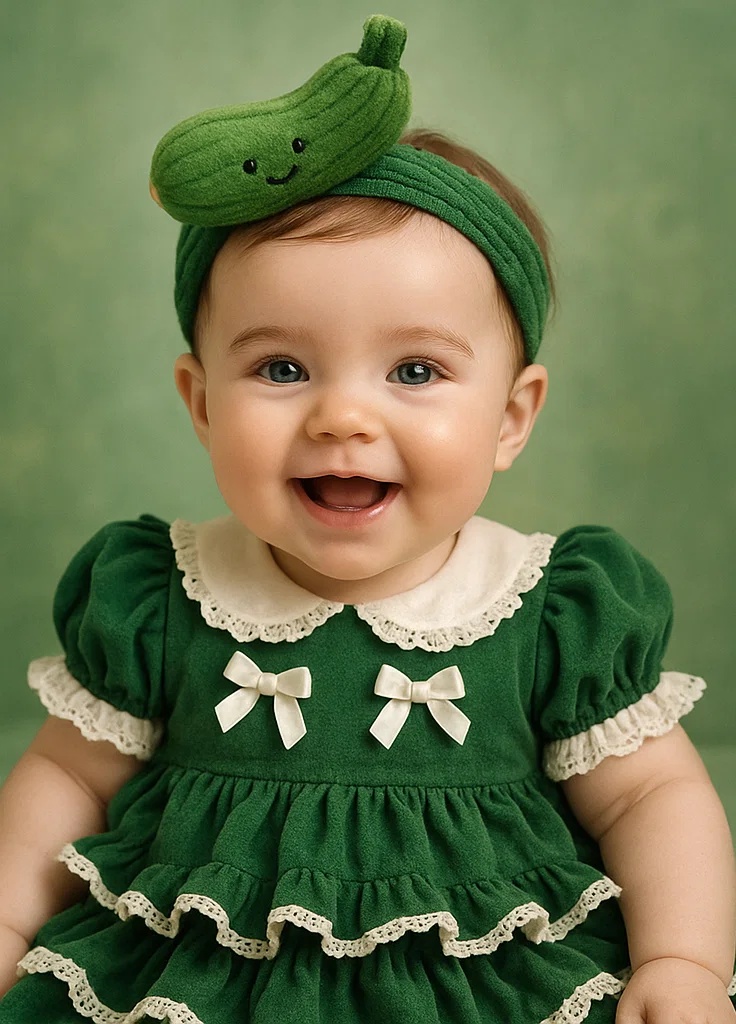 Charming Pickle-Themed Baby Headband
