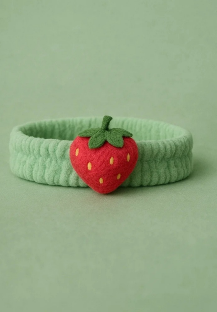 Cute Strawberry-Themed Soft Baby Headband