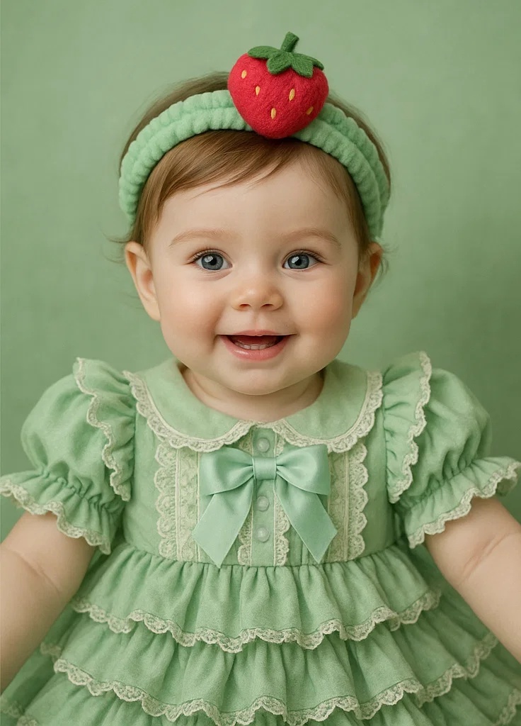 Cute Strawberry-Themed Soft Baby Headband