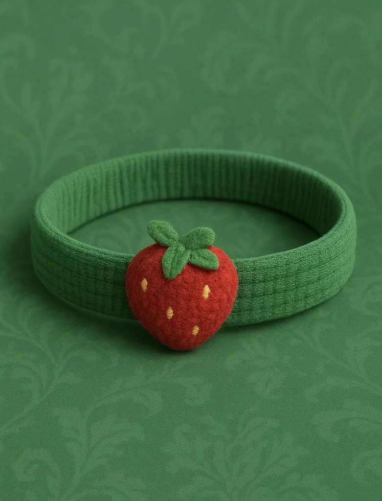 Faixa de cabelo de frutas para bebês com vestido verde