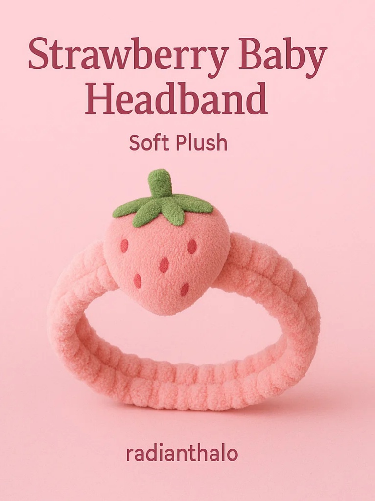 Strawberry Baby Headband - Soft Plush