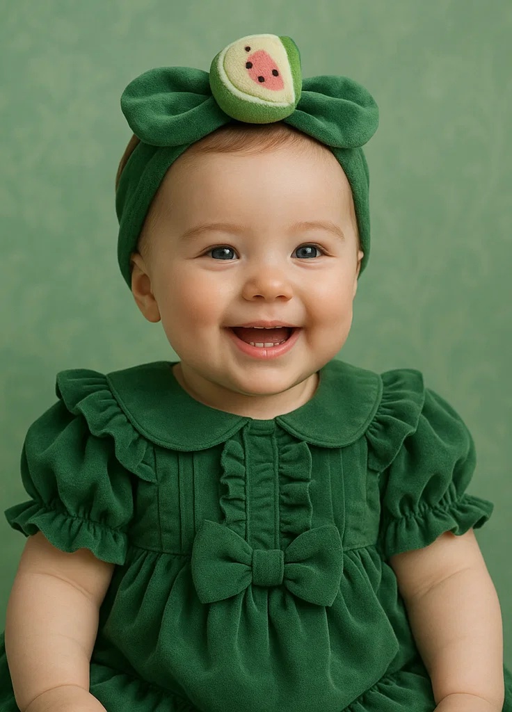 Watermelon Bow-Themed Baby Headband