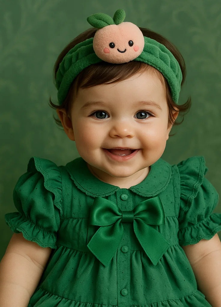 Peach-Themed Baby Headband