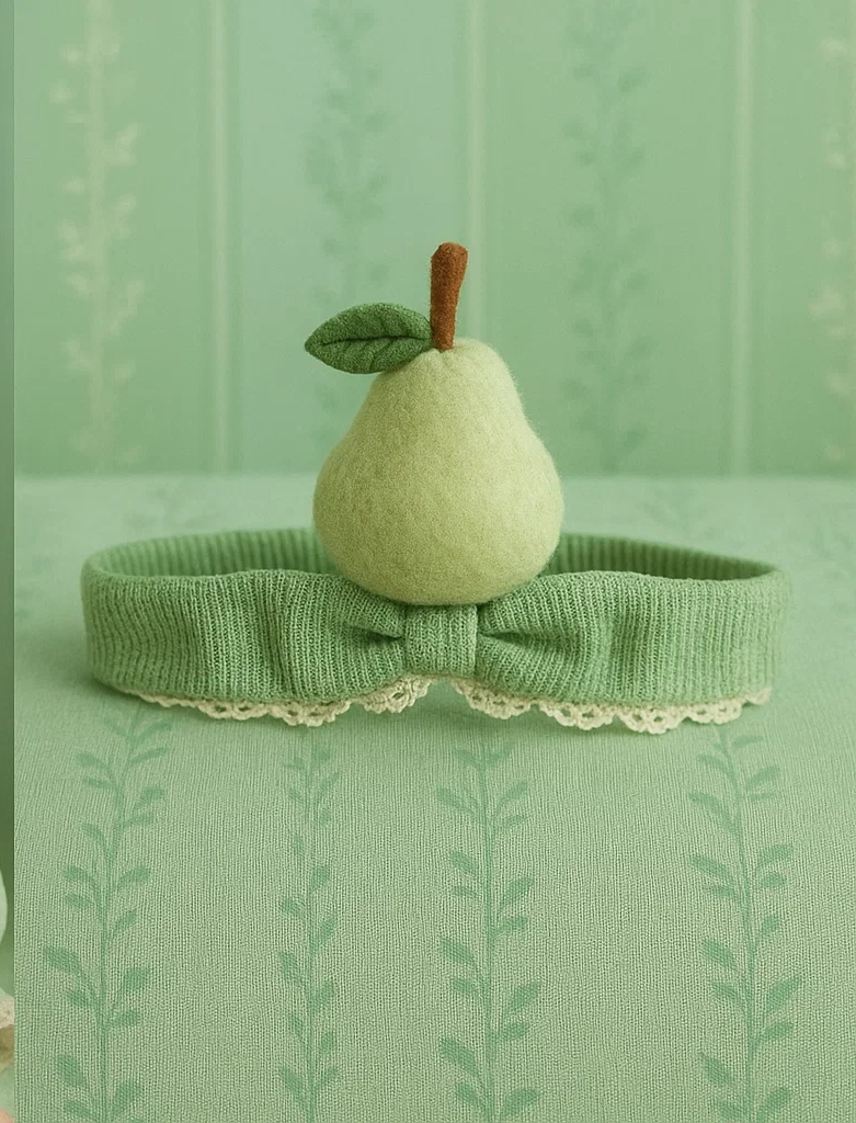 Bandeau doux à thème pomme pour bébé