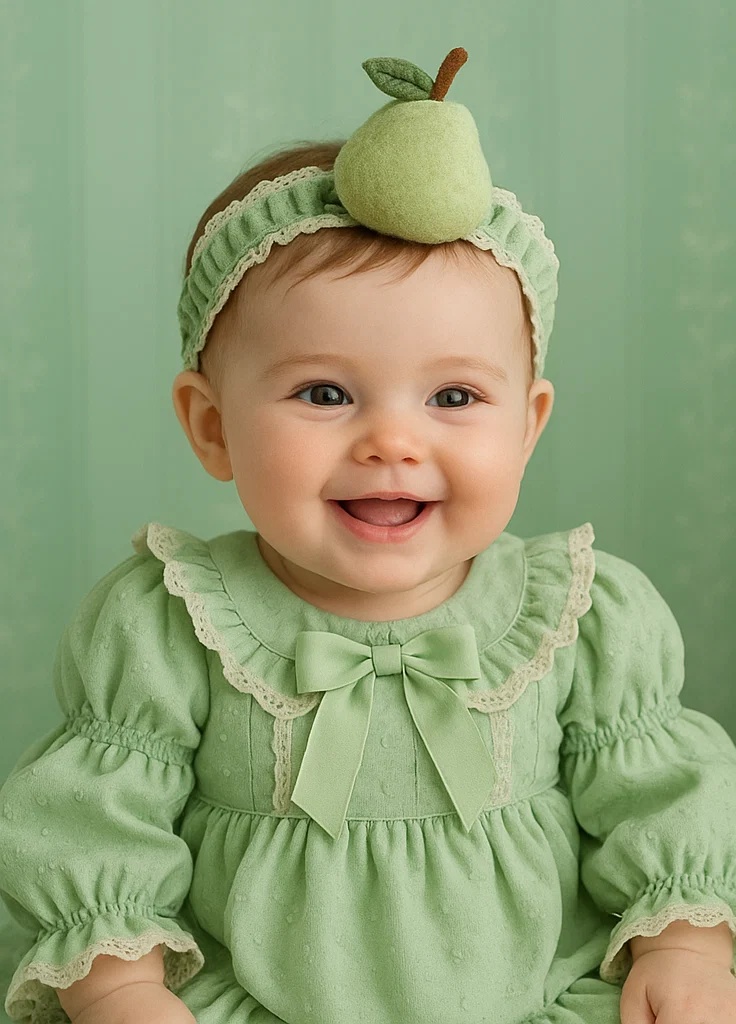Bandeau doux à thème pomme pour bébé
