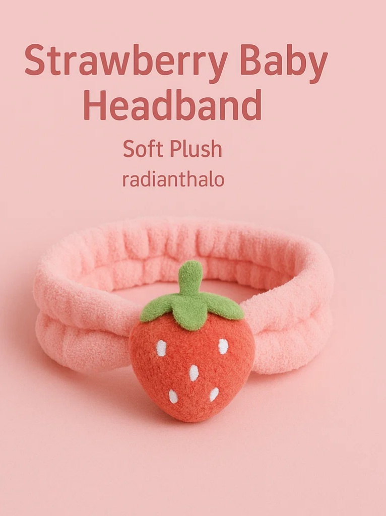 Strawberry Baby Headband - Soft Plush