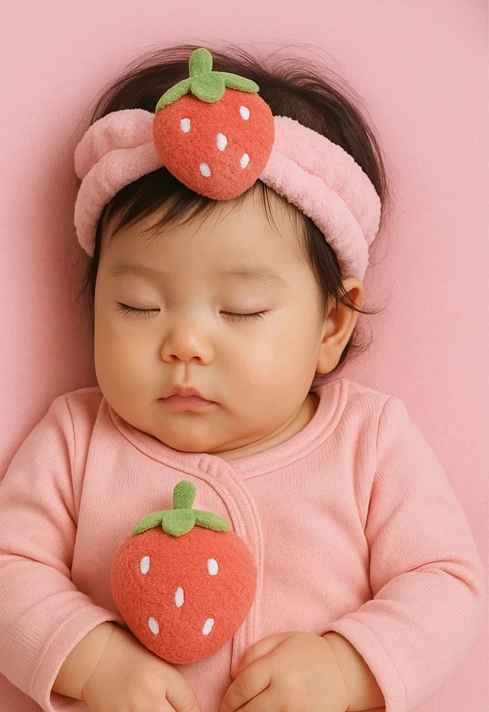 Strawberry Baby Headband - Soft Plush