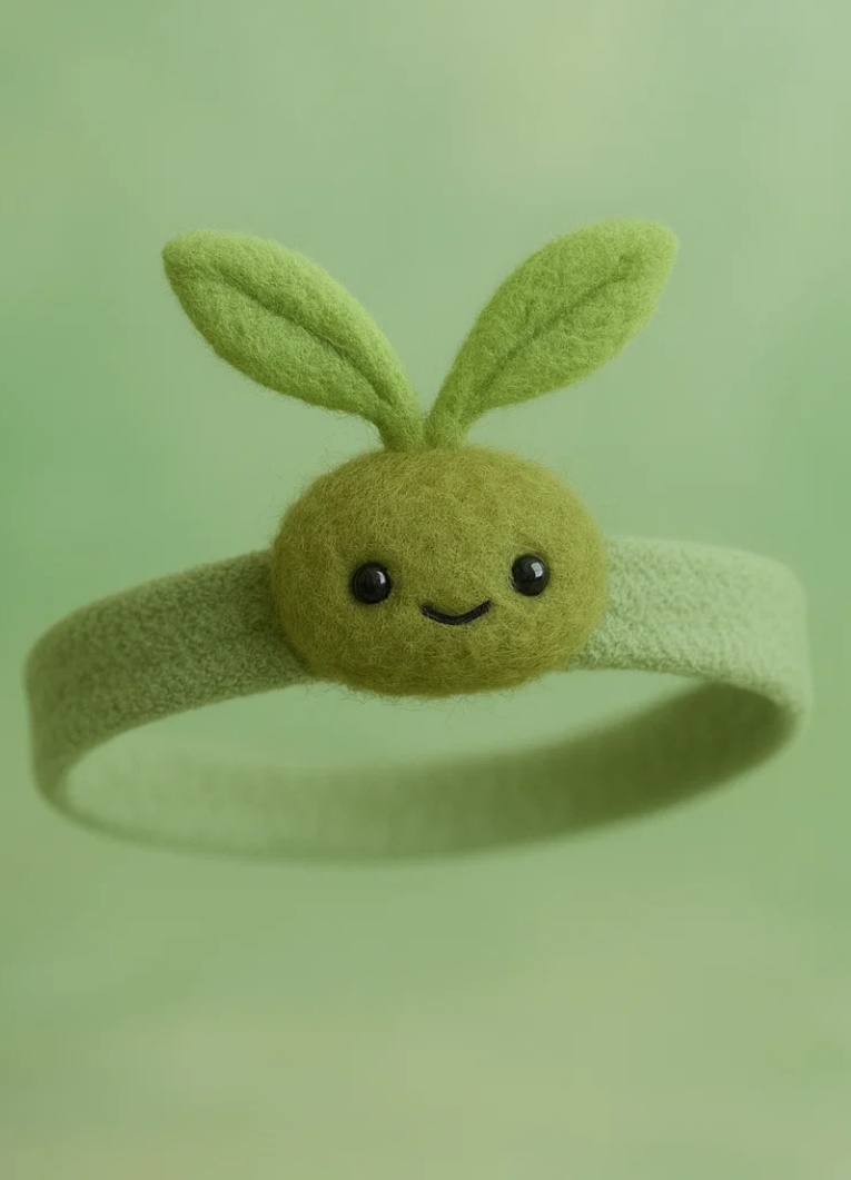 Conjunto de faixa de cabeça e vestido para bebês com design de planta