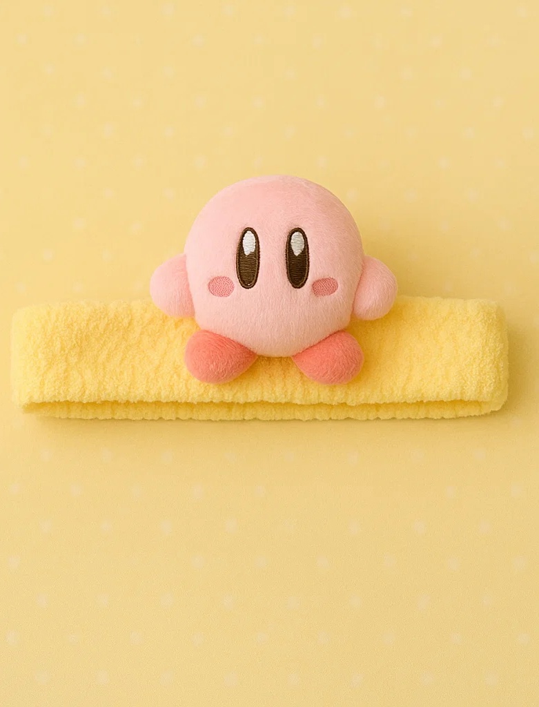 星のカービィの赤ちゃん用ヘアバンドと黄色いドレス