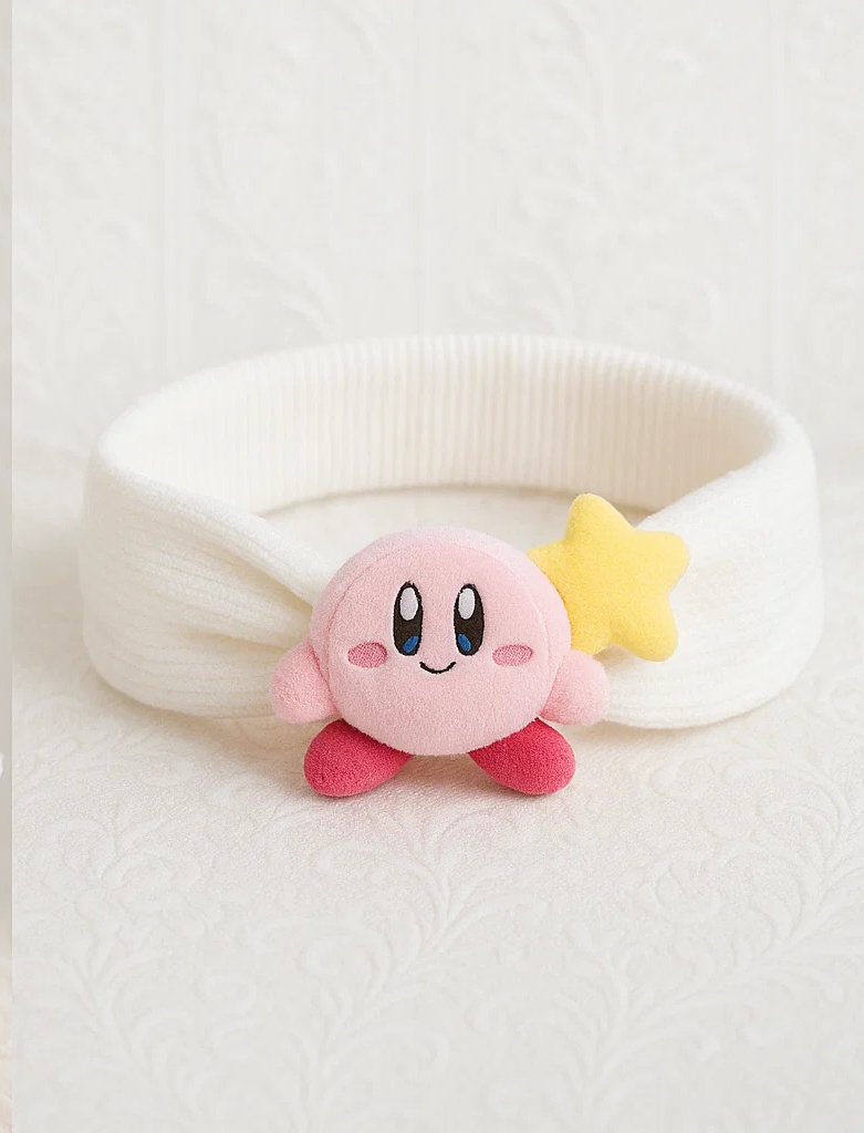 Adorable Star Kirby Baby Headband with White Dress and Star