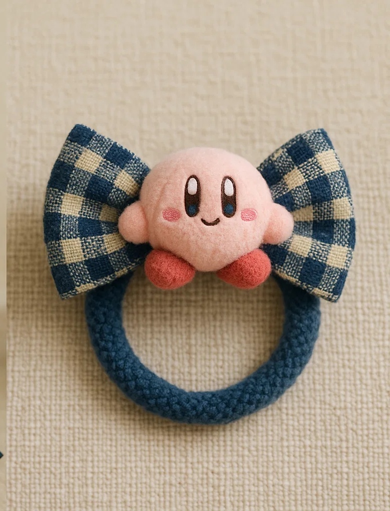 Cute Star Kirby Baby Headband with Glasses and Plaid Skirt