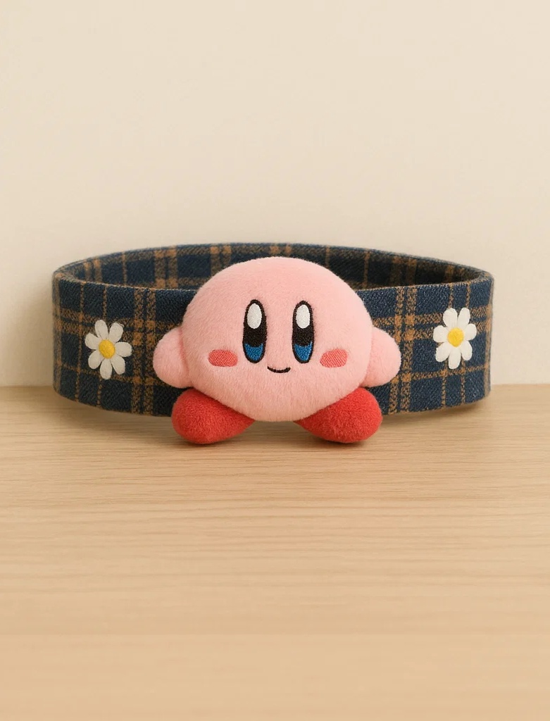 Star Kirby Baby Haarband mit Brille und kariertem Rock