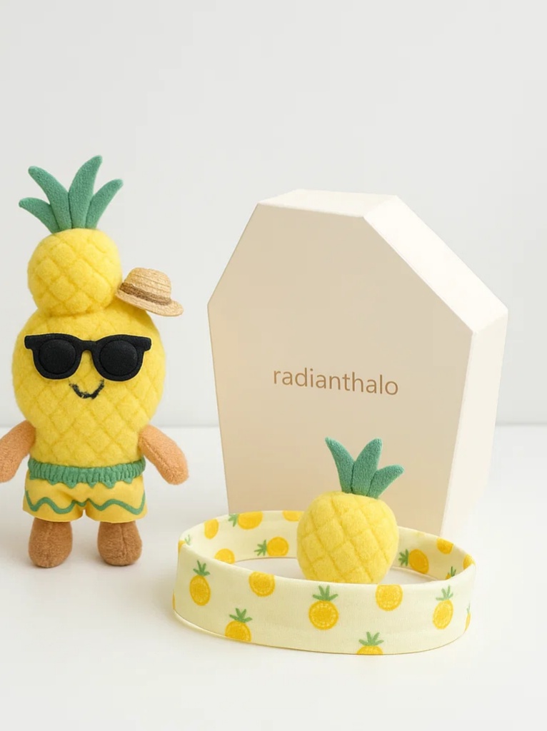 Pineapple Baby Headband with Doll