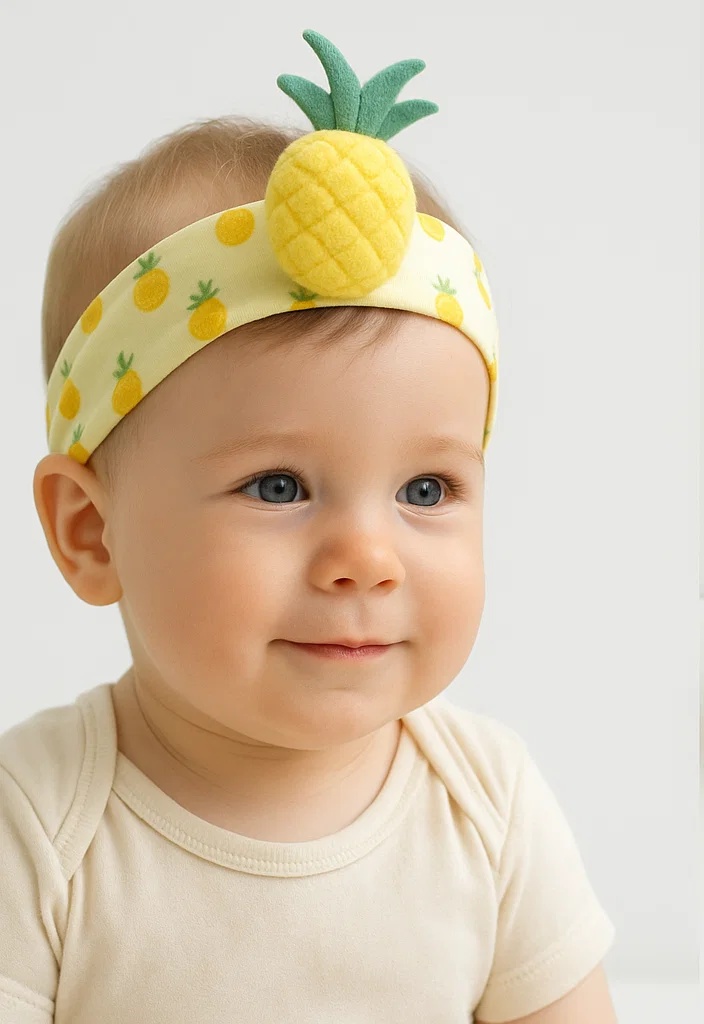 Pineapple Baby Headband with Doll