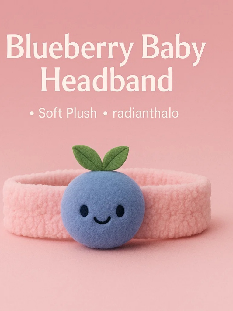 Blueberry Baby Headband - Soft Plush