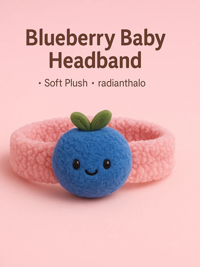 Blueberry Baby Headband - Soft Plush